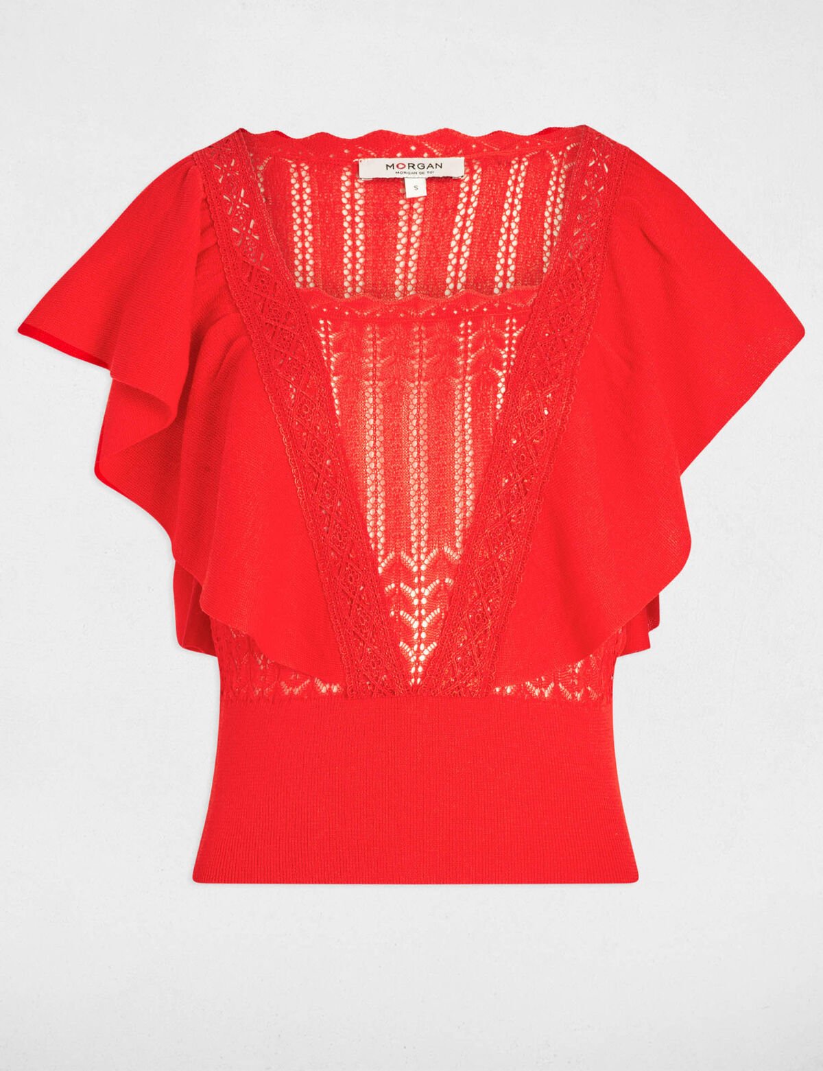pull-manches-courtes-dentelle-orange-femme-vue3-32536300988101022